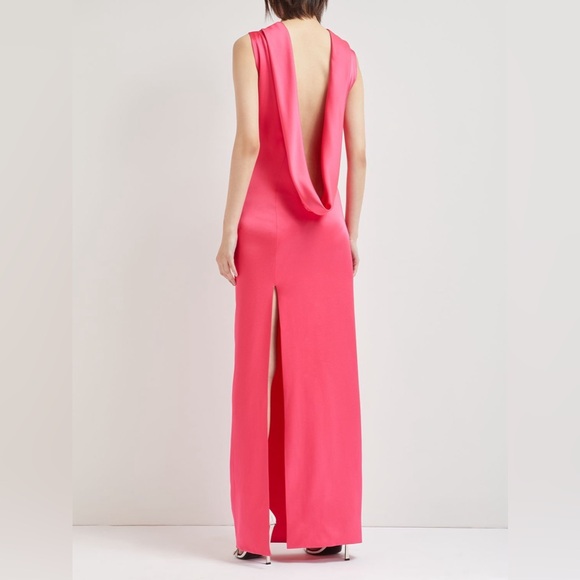 Versace Satin Gown - Draped-Back Maxi Dress — Pink, IT 36 - Picture 4 of 7